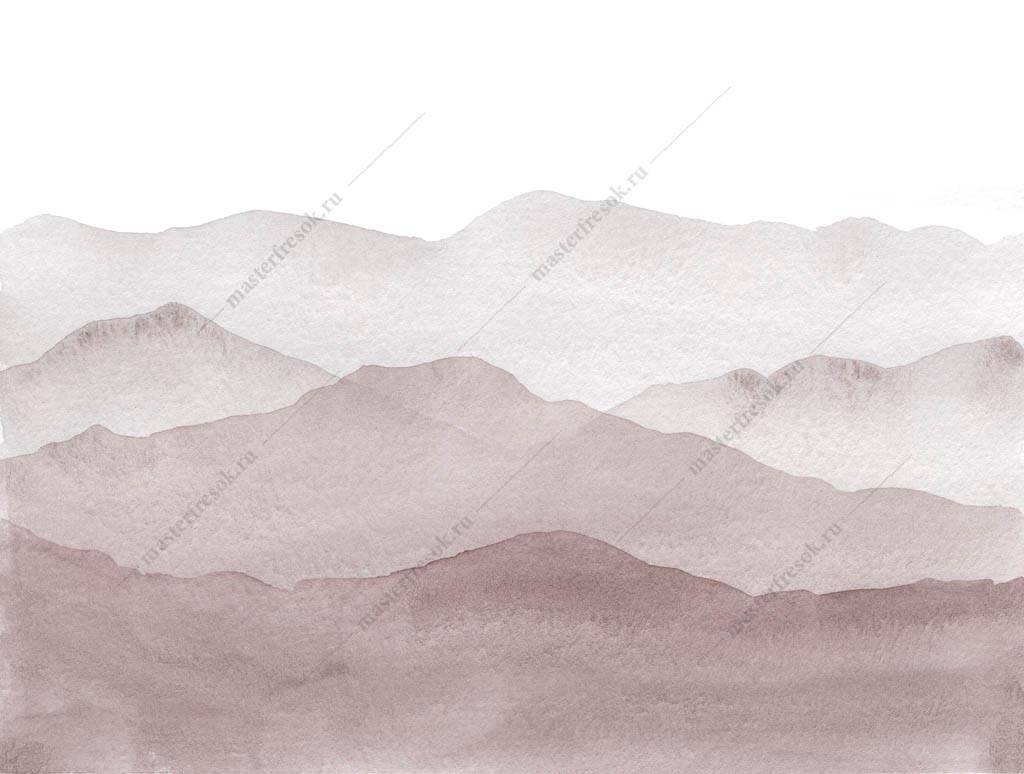 Фотообои Розовые холмы в тумане